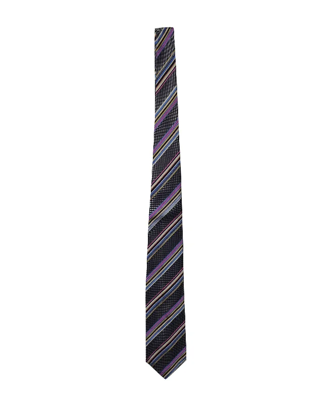 unique color neckties-Versace Striped Tie in Multicolor Silk