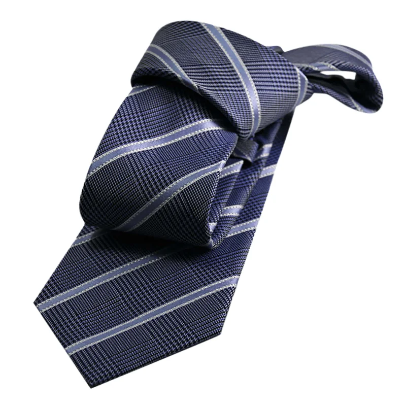 stylish designer neckties-Wilton Stripes Silk Tie, Blue / Light Blue / Silver