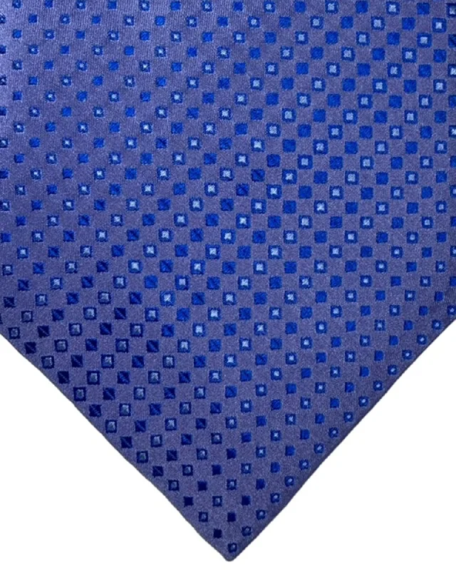 retro necktie designs-Zilli Extra Long Tie Lilac Royal Blue Micro Pattern Stripes