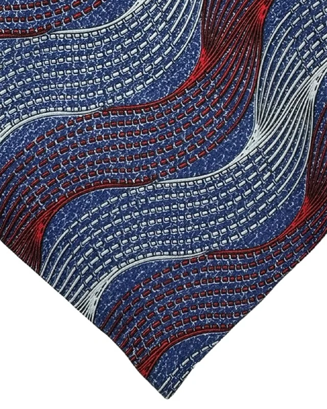 stylish long neckties-Zilli Silk Tie Dark Blue Bordeaux Swirl Design - Wide Necktie