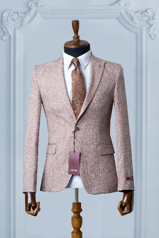 Men's unique wedding suit -BEIGE SILK BLAZER