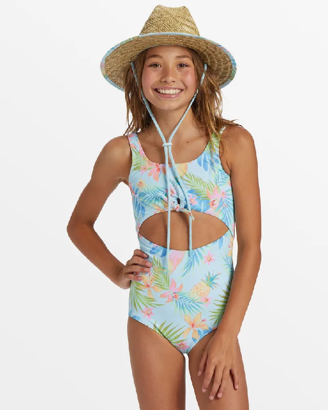 Men's elegant suit for party -Billabong Girls In Da Jungle One Piece-Blue Glow