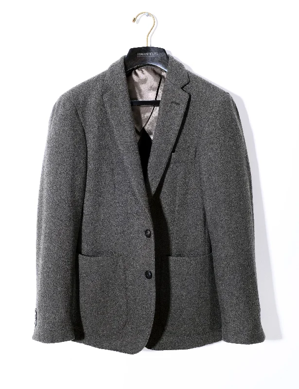 Men's vintage style suit -BKT35 Unstructured Jacket in 14.5 Micron Lofted Wool & Silk - London Gray