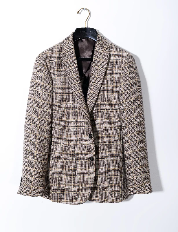 Men's three-piece tuxedo -BKT35 Unstructured Jacket in Vintage Wool - English Plaid