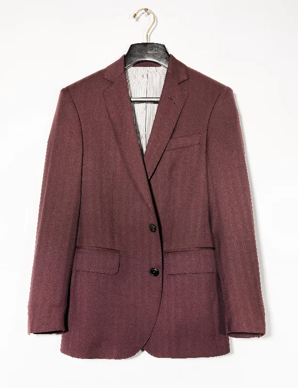 Men's modern office suit -BKT50 Tailored Jacket in Wool Herringbone - Syrah