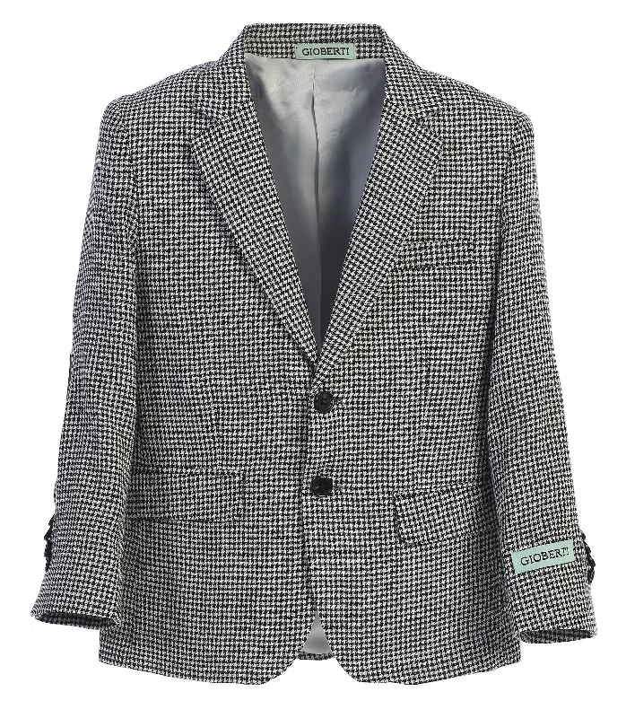 Summer suits for men -Boy's Houndstooth Blazer Jacket