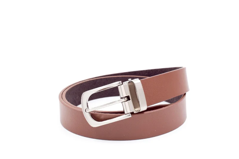 soft waist belt for casual wear -Baby / Boys Leather Belts - Brown Clasp Buckle