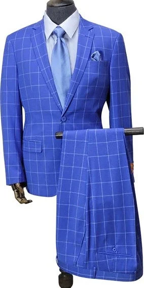 Men's long suit jacket -CHECK SUIT SLIM