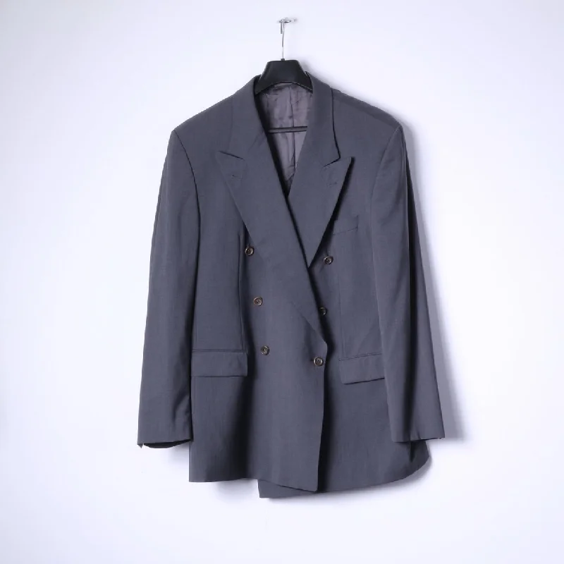 Men's breathable wool suit -Strellson Of Switzerland Mens 110 XL Blazer Grey Wool PKZ Cerruti 1881 Jacket