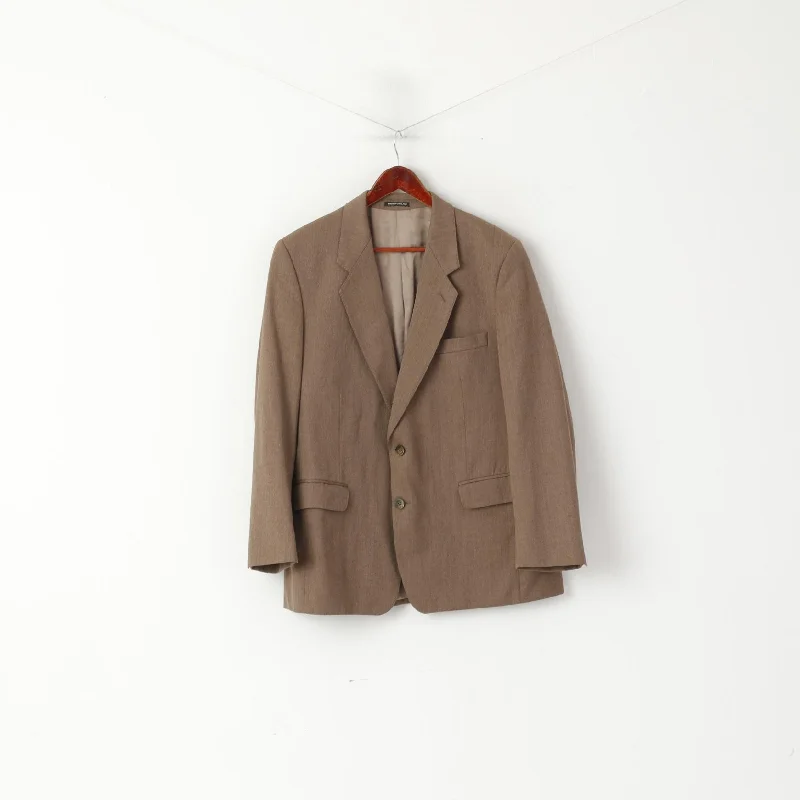 Men's classic fit suit -John G Hardy Of London Men 42 Blazer Brown Wool Vintage 90s Single Breasted  Jacket