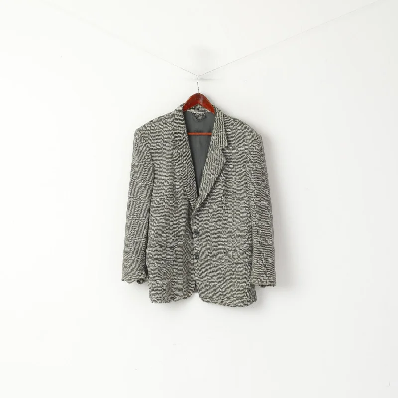 Men's custom wool tuxedo -Durban  Men 50 40 Blazer Gray Vintage Wool Cashmere Blend Single Breasted Jacket