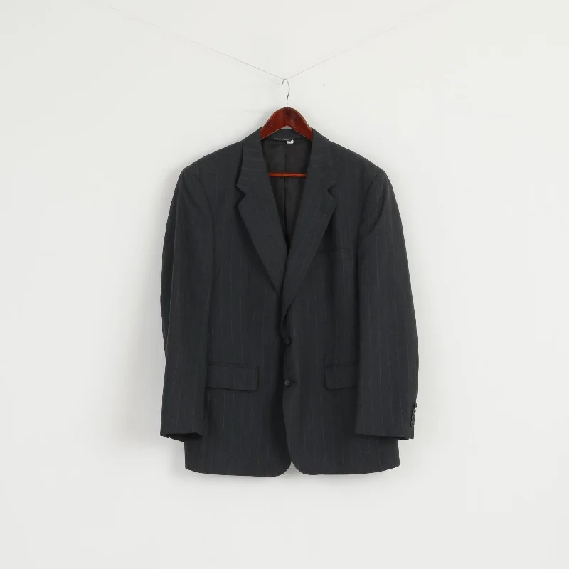 Modern men's suits -Simpson Piccadilly Mens 42 Blazer Dark Grey U.S.A  Single Breasted Jacket