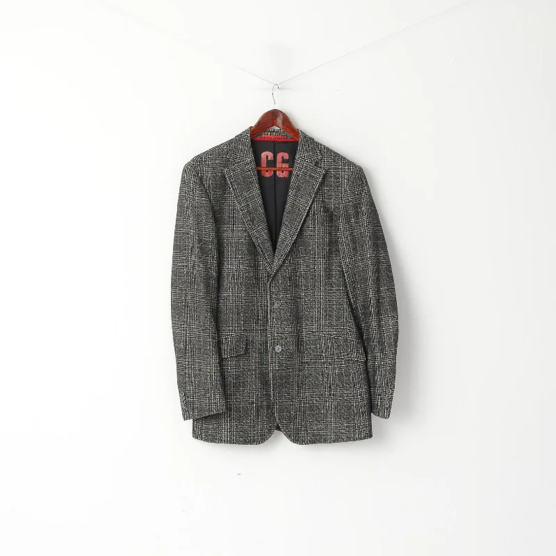 Wedding suit for men -CG Get Prestige Pochhacker Men 102 40 Blazer Gray Check Wool Single Breasted Jacket