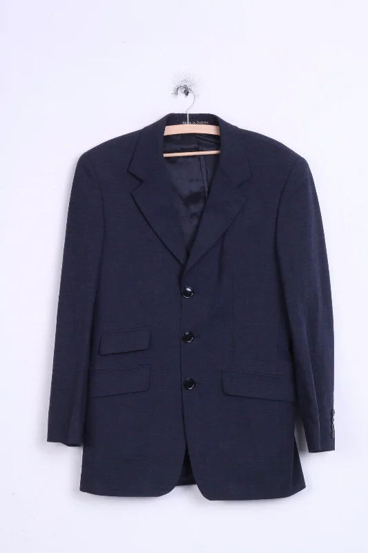 Designer men's suits -John Rocha Mens 38 S Blazer Jacket Wool Single Breasted Navy