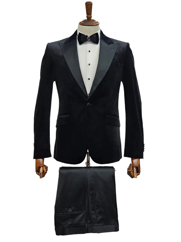 Men's slim fit suit jacket -GTX1P-1925 BLACK