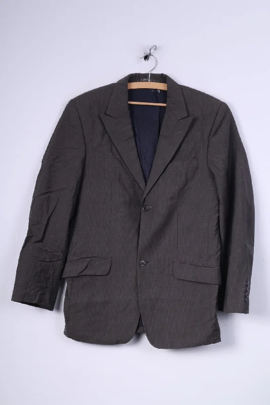 Men's slim tuxedo suit -Lambretta Mens 38'' R S Blazer Jacket Single Breasted Striped Wool