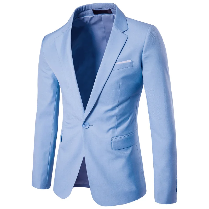 Formal attire for men -Mens Light Blue Slim Fit Casual Blazer