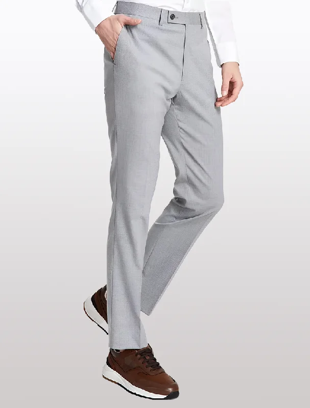 Formal men's wear suit -Light Grey Men's Modern Fit Stretch Suit Separates Pants