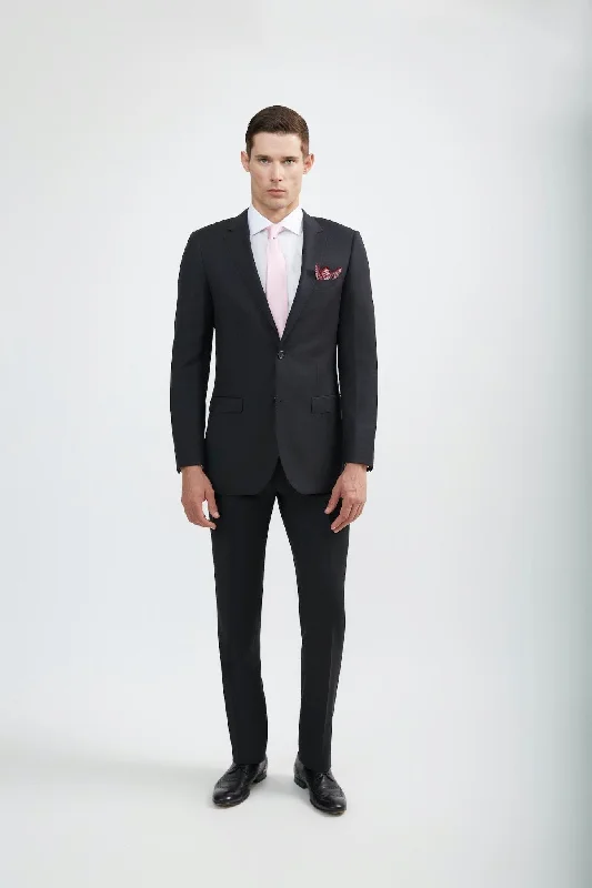 Men's suit for engagement party -Luxurious 100% Super Fine Italian Wool Charcoal Grey Suit