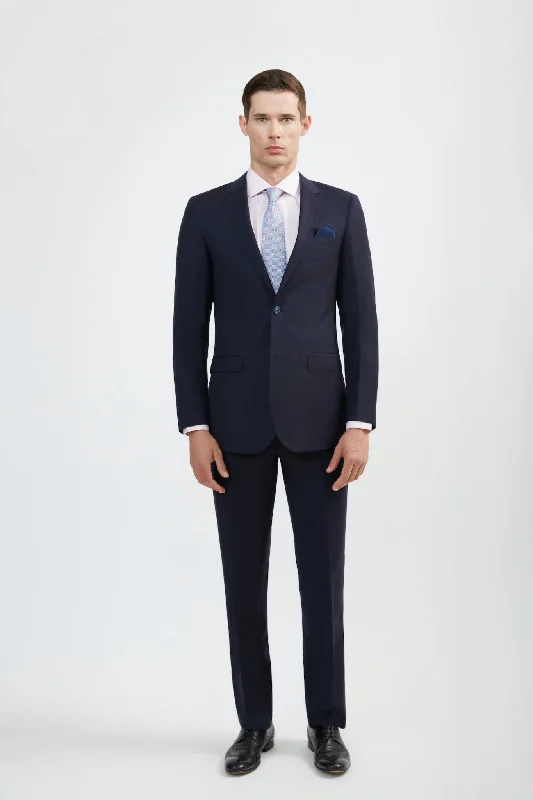 Men's tailored wedding suit -Luxurious Navy Blue Italian Cut Suit