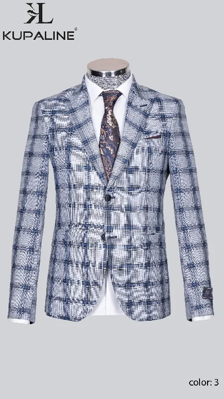 Men's classic wedding tuxedo -BLUE SILK BLAZER