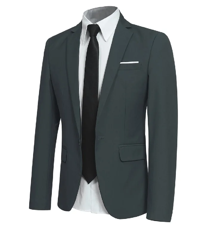 Formal wear for men -Mens Green Slim Fit One Button Blazer