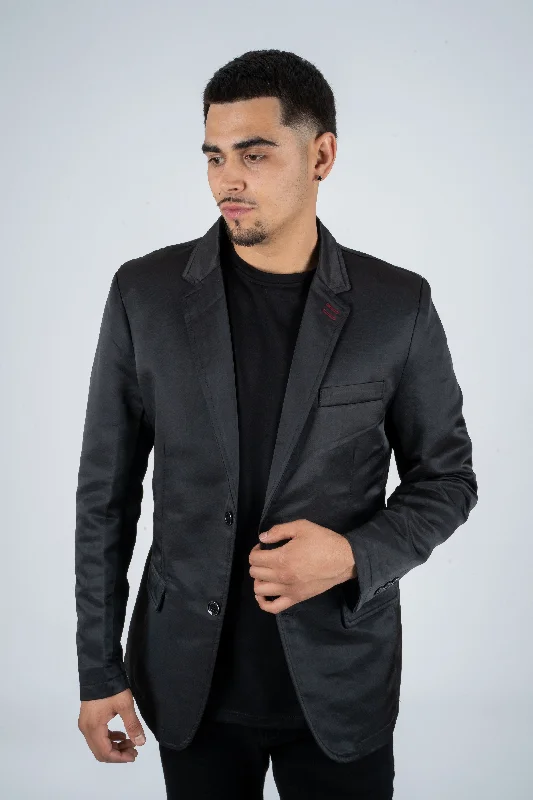 Men's suit for prom -Men's Double Button Black Blazer