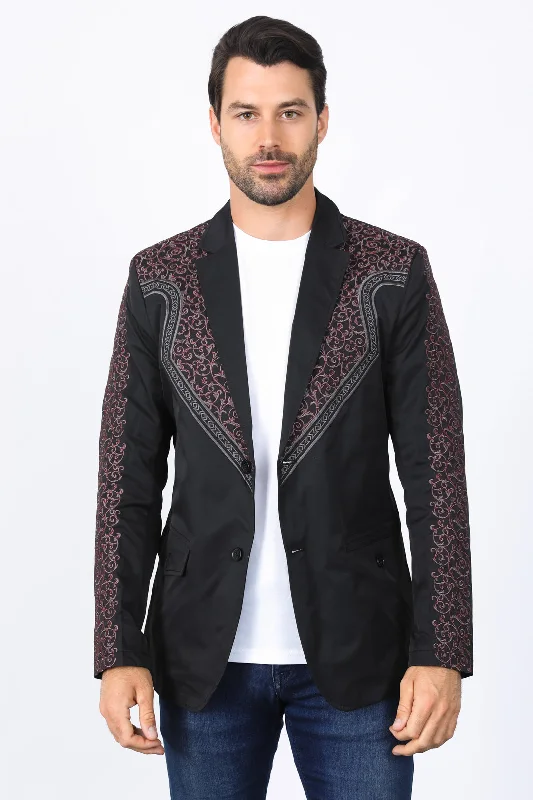 Men's outdoor suits -Mens Embroidery Fashion Blazer