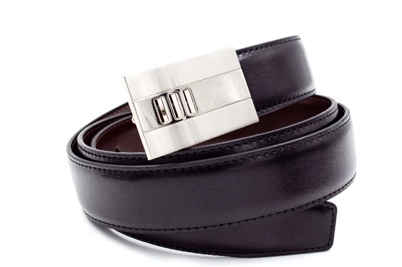 trendy belt for women’s pants -Mens Leather Belt - Flat Buckle 2.0