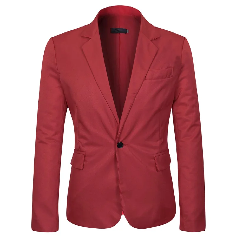 Men's suit with suspenders -YFFushi Men's Slim Fit Casual Single Breasted Notched Lapel Blazer Jacket Red