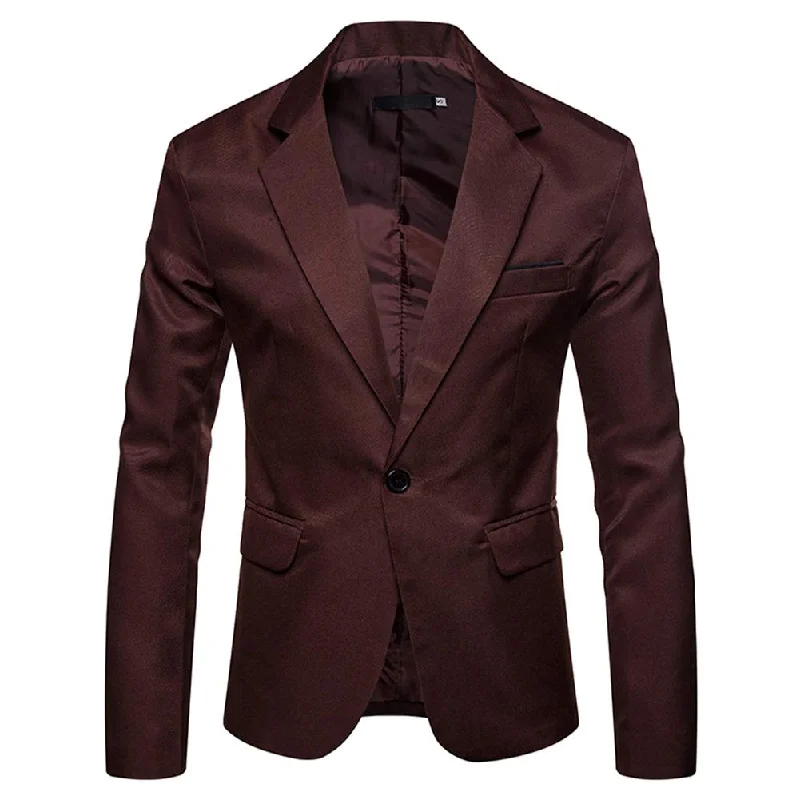 Men’s high-performance suit -YFFUSHI Mens Suit Jacket 1 Button Notched Lapel Sport Coat Business Daily Blazer Coffee