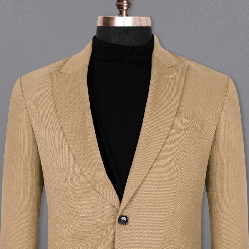 Men's checkered dinner jacket -Mongoose Cream Premium Cotton Blazer