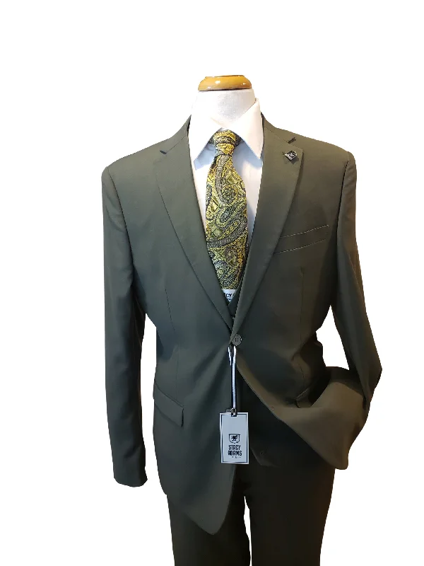 Men's designer business suit -Olive Green Stacy Adams suit