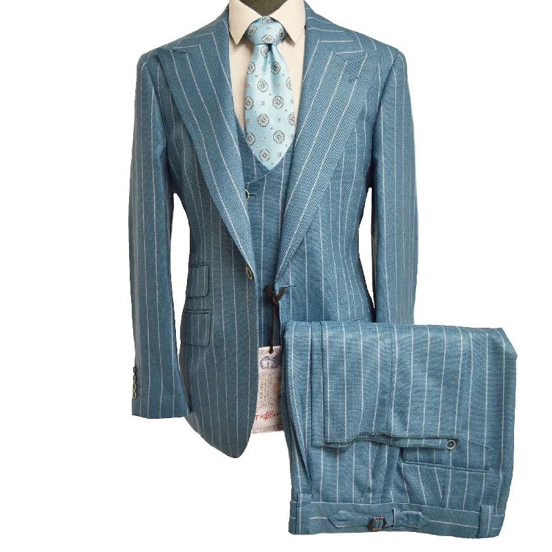 Men's classic wool suit -ORVIETTO WIDE LEG SUIT BY TIGLIO