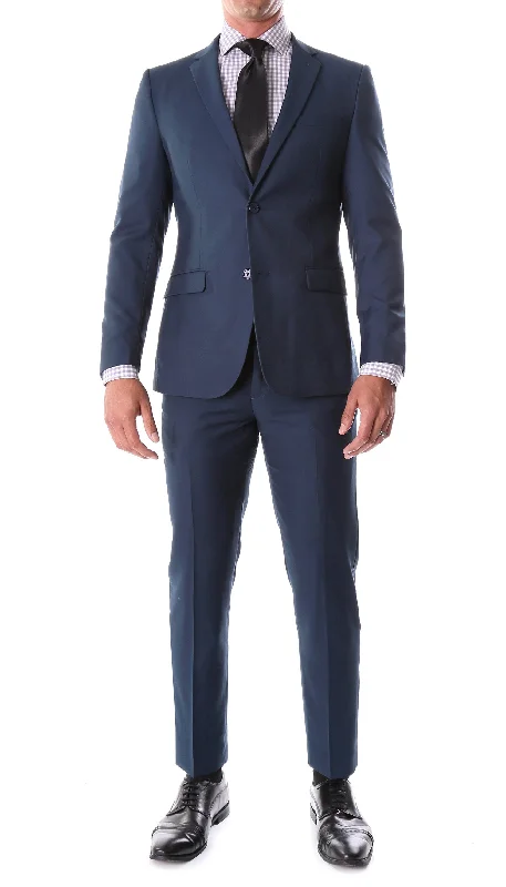 Men's military style suit -Oslo Navy Notch Lapel 2 Piece Slim Fit Suit