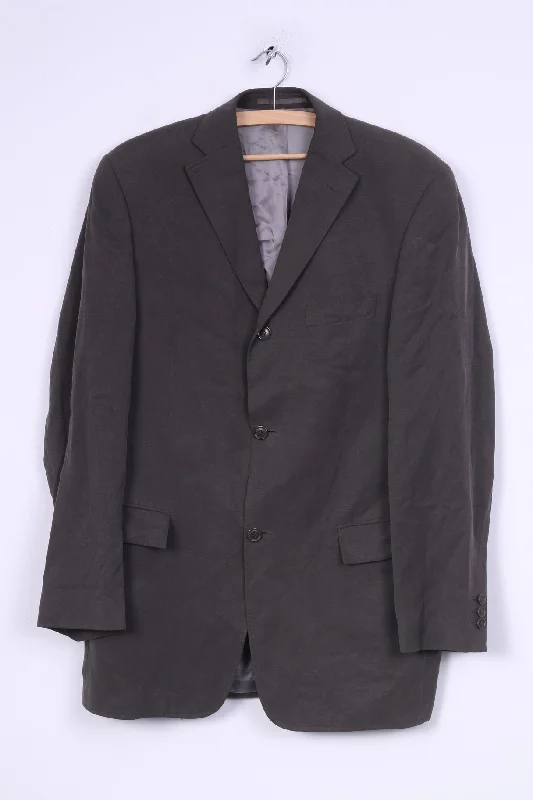 Lightweight men's suits -Pierre Cardin Mens 42 M Blazer Jacket Grey Single Breasted Shoulder Pads