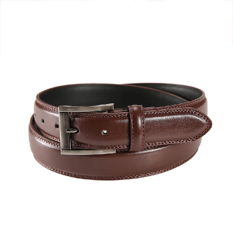 black wide belt for women -Pino Baldini Brown Leather Dress Belt