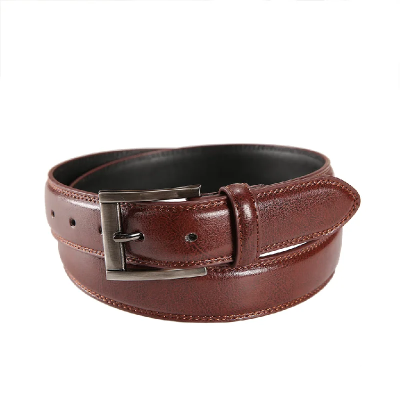 stretchy belt for jeans -Pino Baldini Burgundy Leather Dress Belt