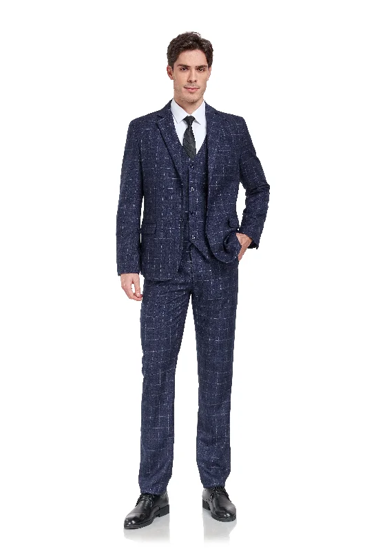 Men's winter tuxedo -Plaid Men's 3 Piece Slim Fit Suits (MORE COLORS+)