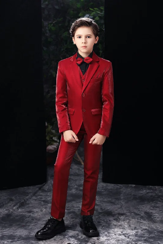 Men's suit for formal event -Red Slim Fit Party 5 Piece Boys Suits