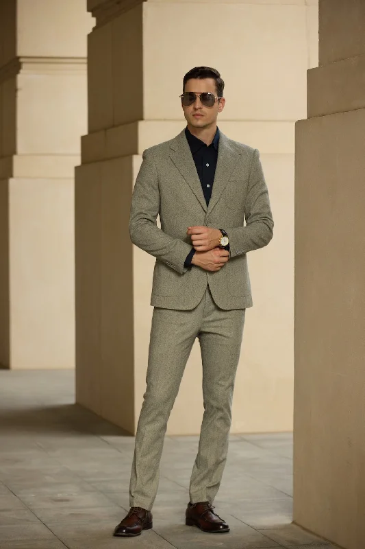 Men's relaxed fit suit -Simple Winter Tweed Herringbone 2 Pieces Mens Suits 2784