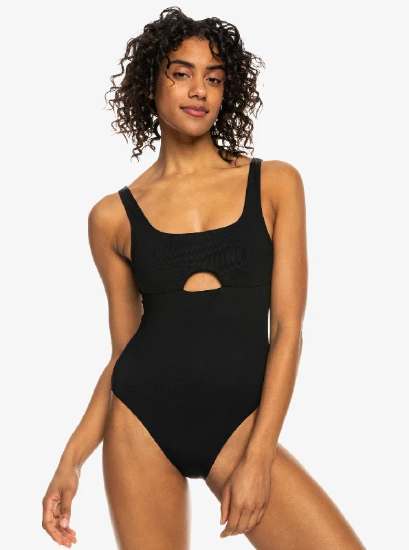 Men's suit for office -Roxy Pro The Double Line One-Piece Swimsuit - Anthracite