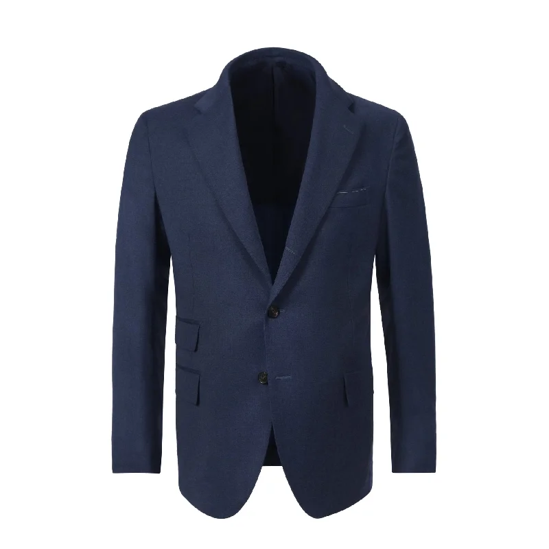 Men's slim fit suit jacket -Single-Breasted Classic Virgin Wool Suit in Blue. Exclusively Made for Sartale