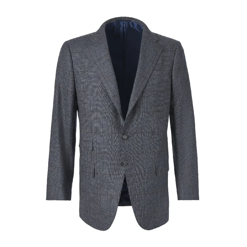 Men's relaxed fit suit -Single-Breasted Glencheck Wool and Cashmere-Blend Suit in Blue