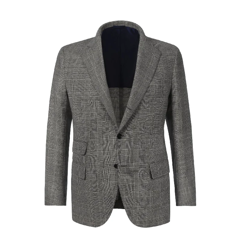 Best men's suits for spring -Single-Breasted Prince of Wales Virgin Wool Suit in Grey. Exclusively Made for Sartale