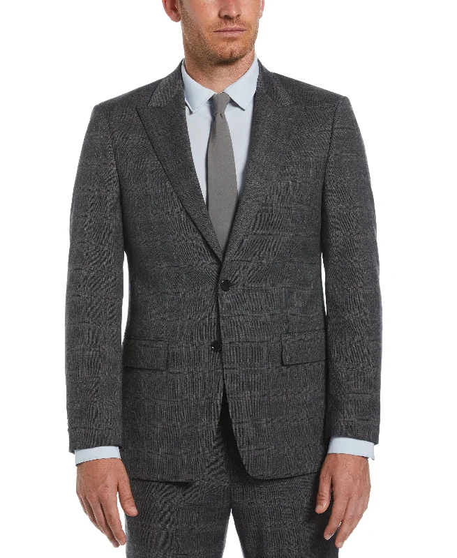 Men's checkered tuxedo -Slim Fit Peak Lapel Deco Plaid Suit Jacket