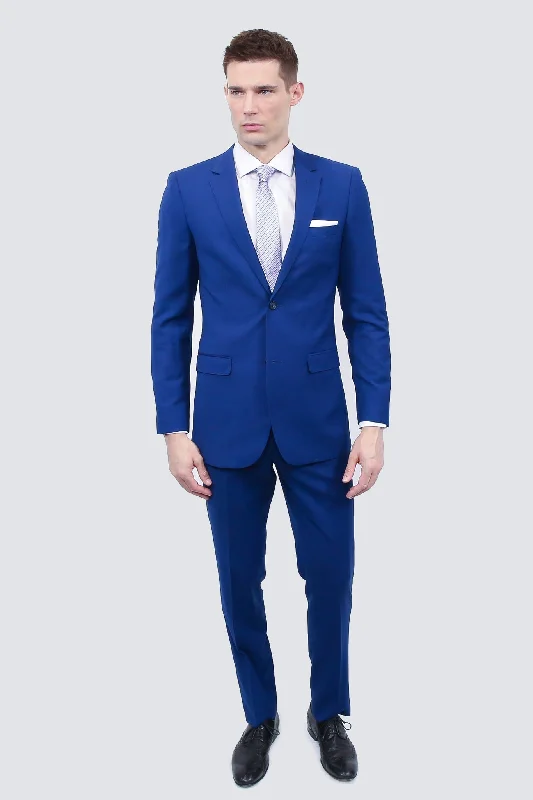 Men's business professional suit -Tailor's Stretch Blend Suit | French Blue Modern or Slim Fit