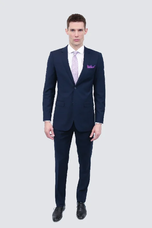 Men's suit for office -Tailor's Stretch Blend Suit | Navy Blue Modern or Slim Fit