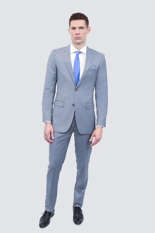 Men's blue wedding suit -Tailor's Stretch Blend Suit | Shark Grey Modern or Slim Fit