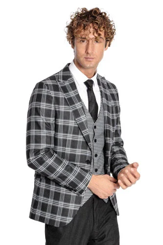 Men's gray business suit -Ty-1422 MENS VESTED SUIT